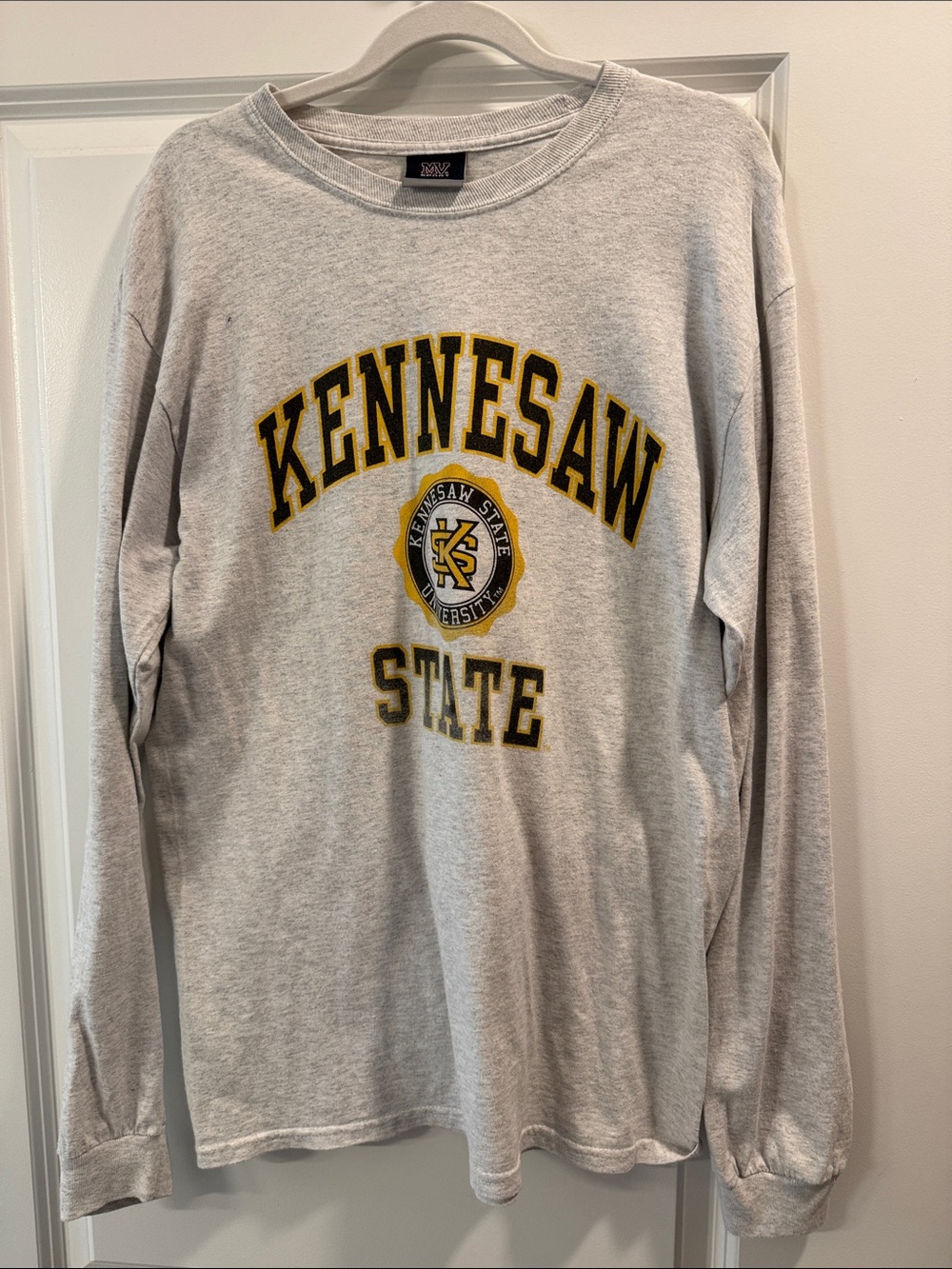 Kennesaw State Long Sleeve Crewneck Sweatshirt - Gray with Yellow/Black Logo